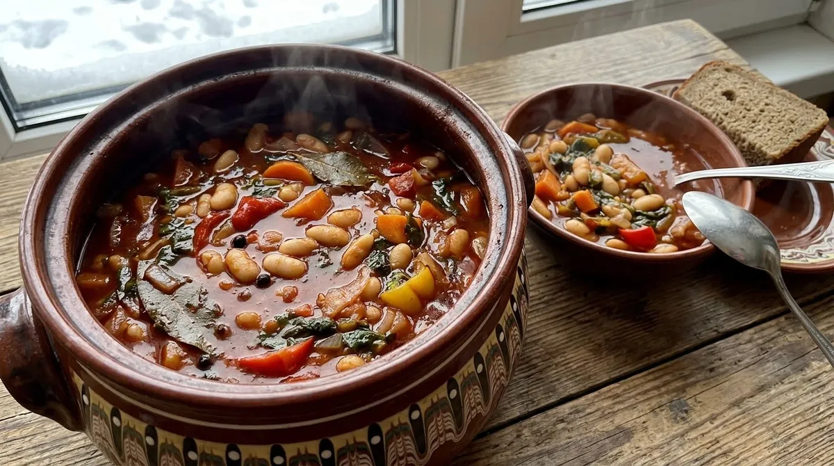 Купеческая фасоль с овощами в пряном томате «Зимний обед»
